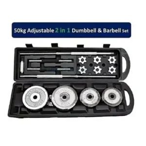 50kg Dumbell And Bar With Case And Short Dumbell Bar