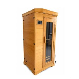 1-Person For Infrared Wooden Sauna Cabin With Digital Control panel & Tempered Glass Door